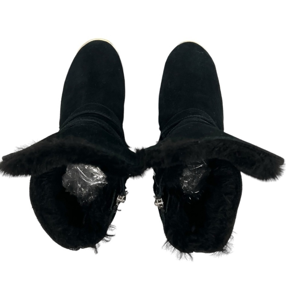 J Slides Wells Black Suede Faux Fur Lined Waterproof Cold Weather Boots Womens 8 - Picture 7 of 13